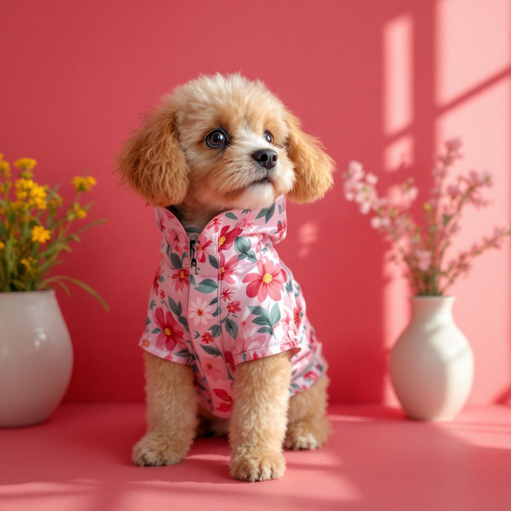 Cottage Garden Raincoat — Stylish and customizable waterproof raincoat for pets, perfect for rainy day
